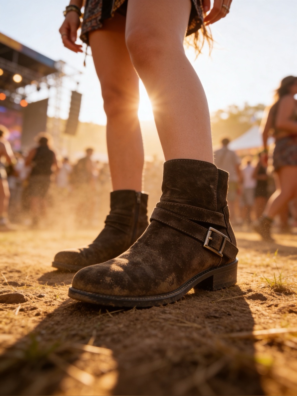 Women’s Aquatalia ankle bootie in brown suede size 7.5